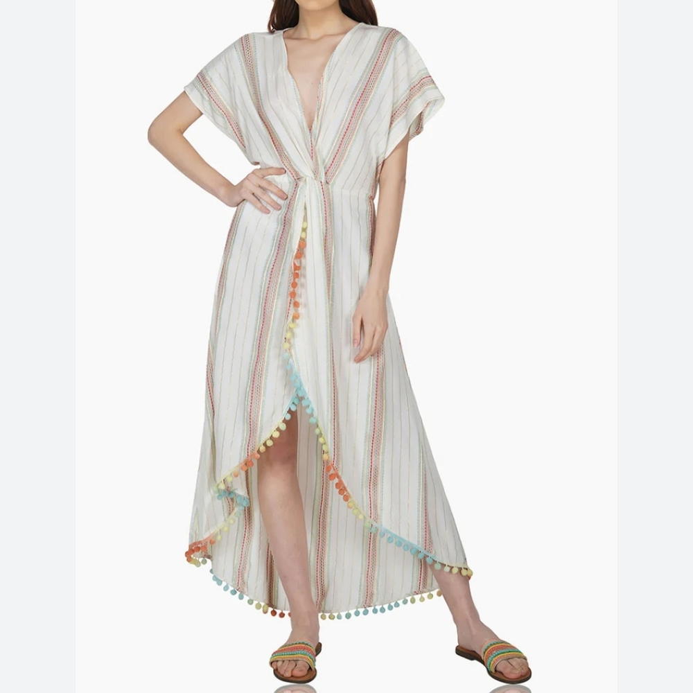 America and Beyond rainbow sunshine Beach cover up size S - Picture 3 of 7
